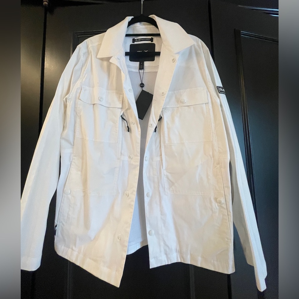 RLX Ralph Lauren White Mens Utility Jacket Lightweight Casual Design Size M